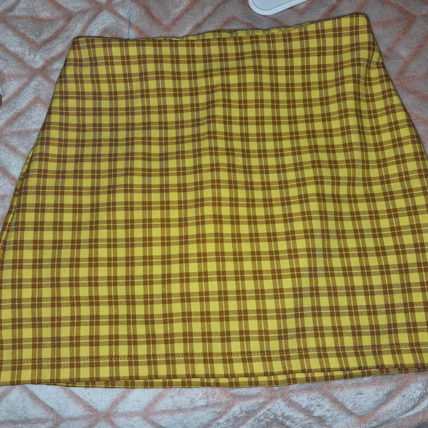 Yellow and brown plaid mini