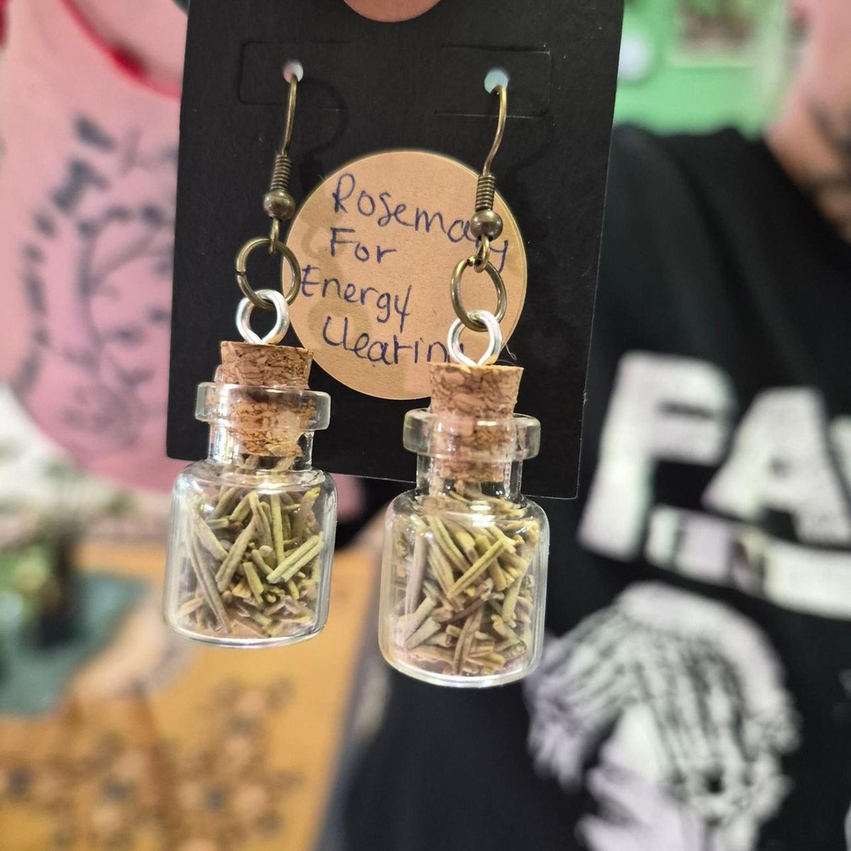 Rosemary earrings with dried rosemary
