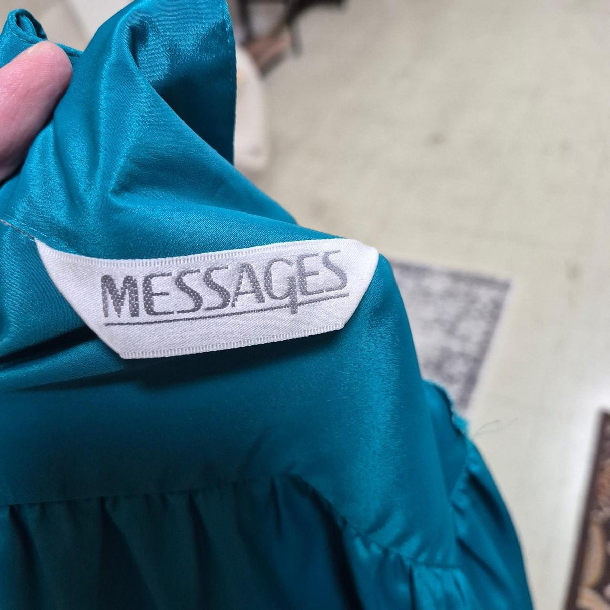 Messages blue satin button up