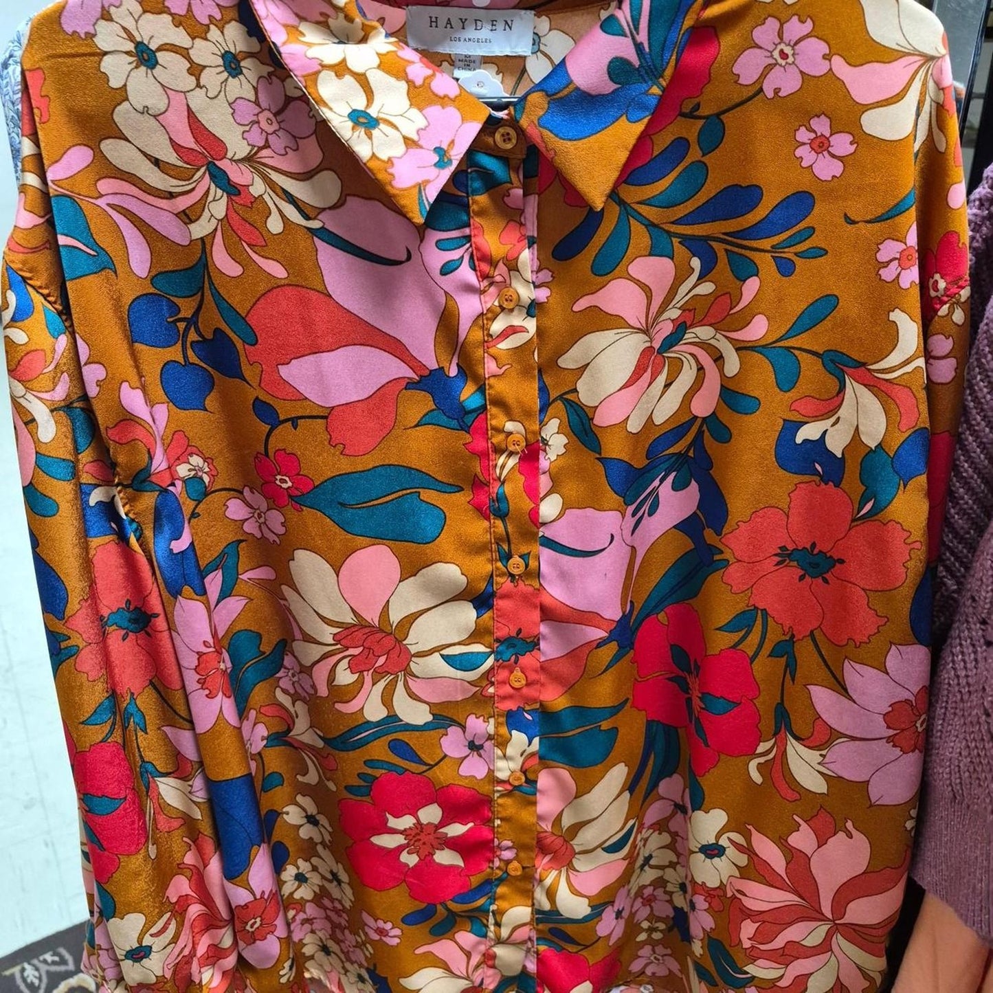 Hayden floral blouse with pink