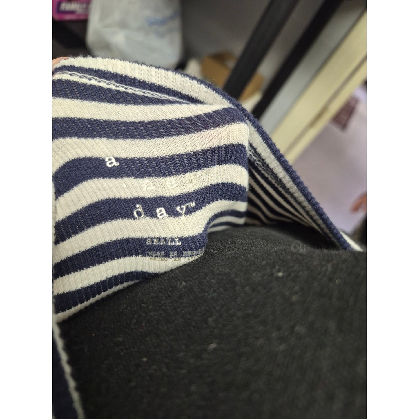 a new day Navy and White Striped V-Neck Tank Dress