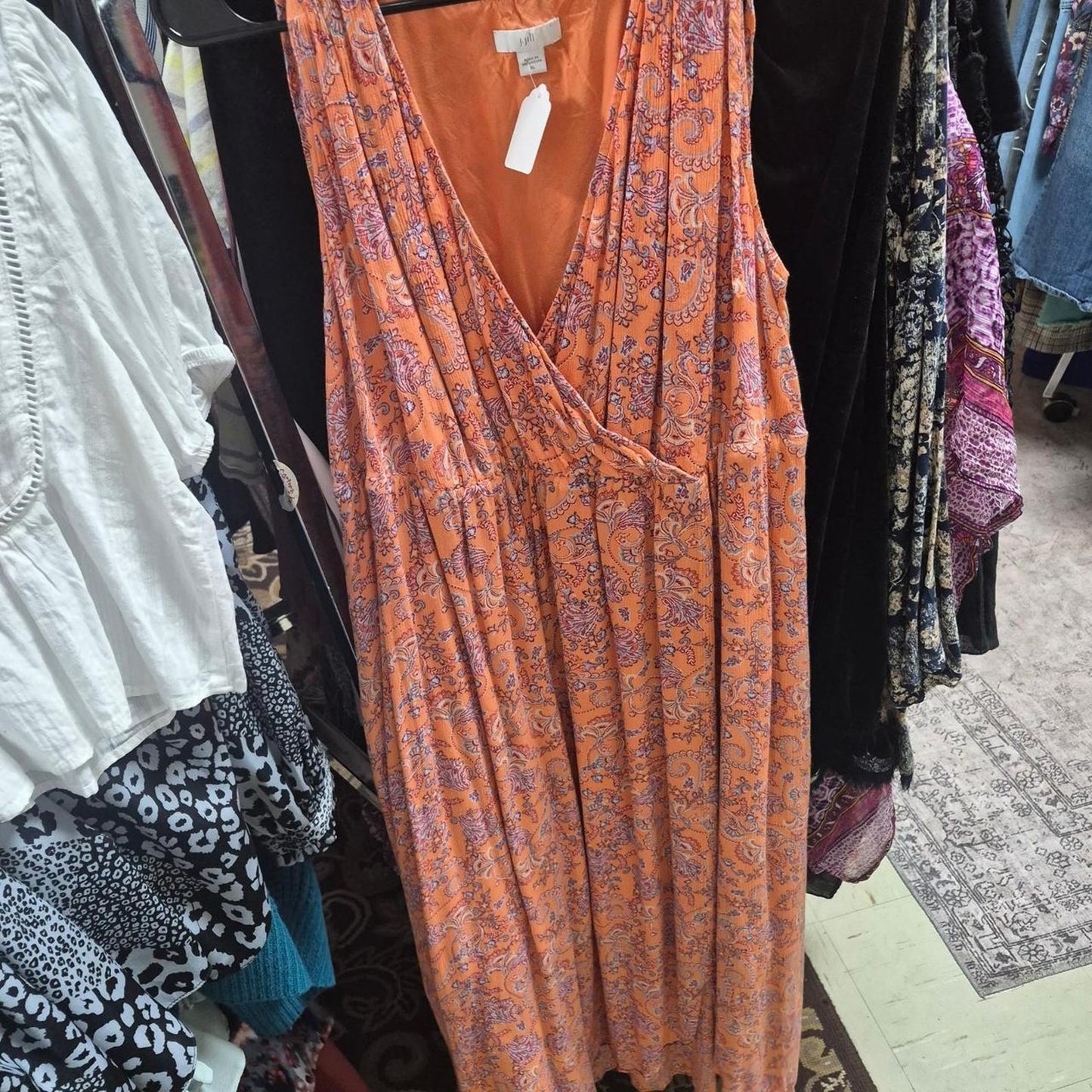 Orange paisley dress