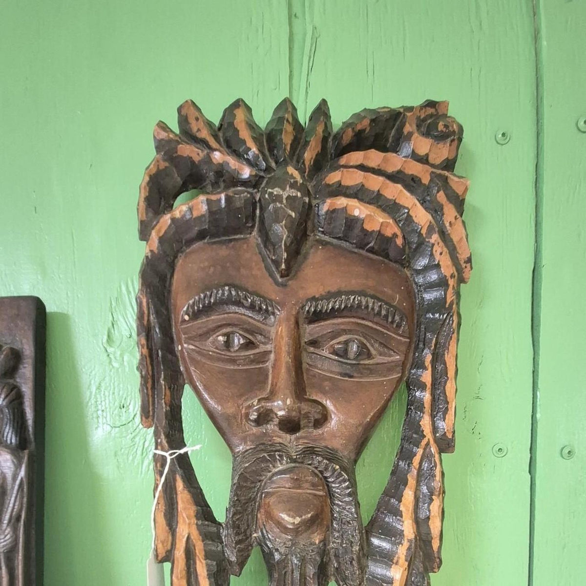 Jamaican rasta mask carved wooden