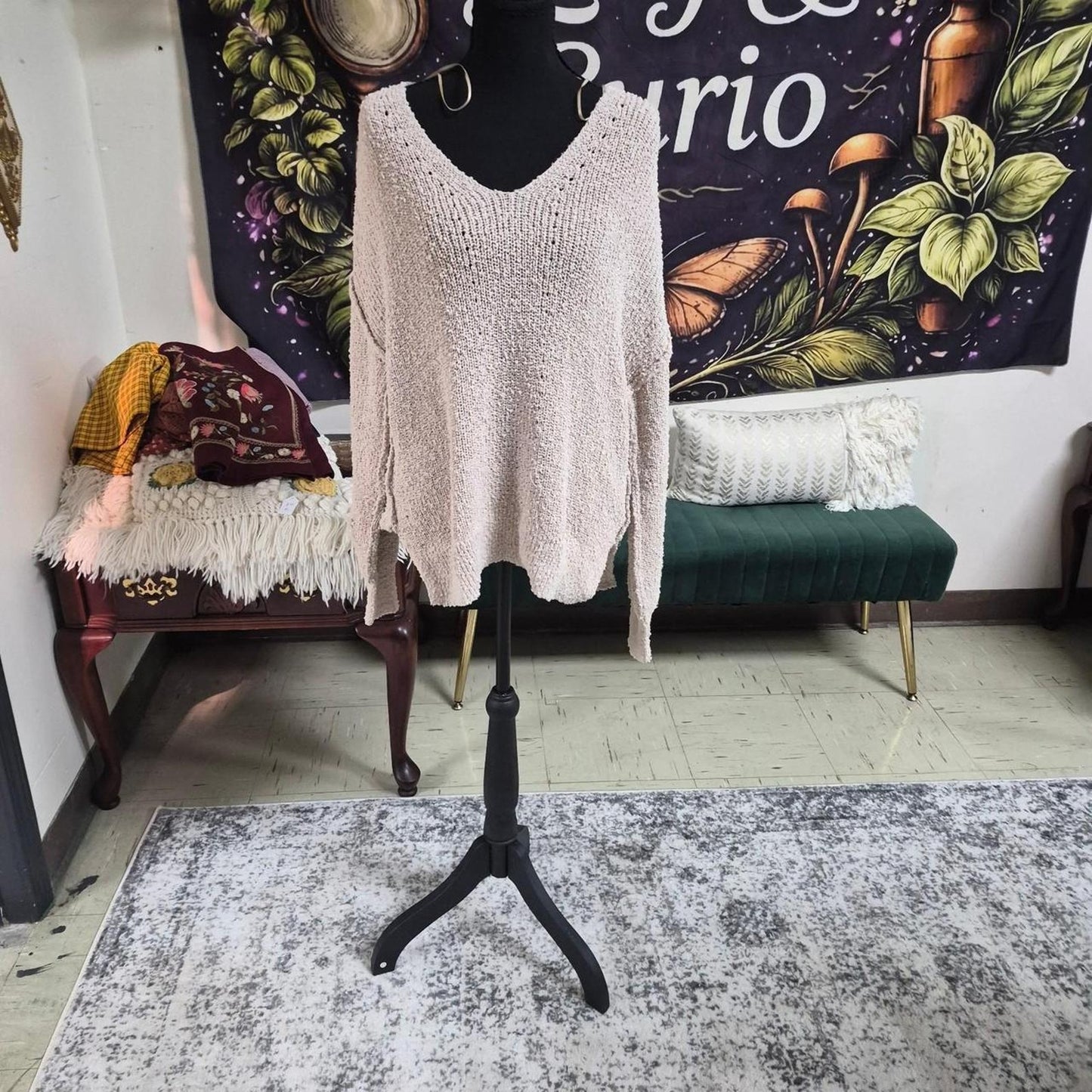 cream knit sweater