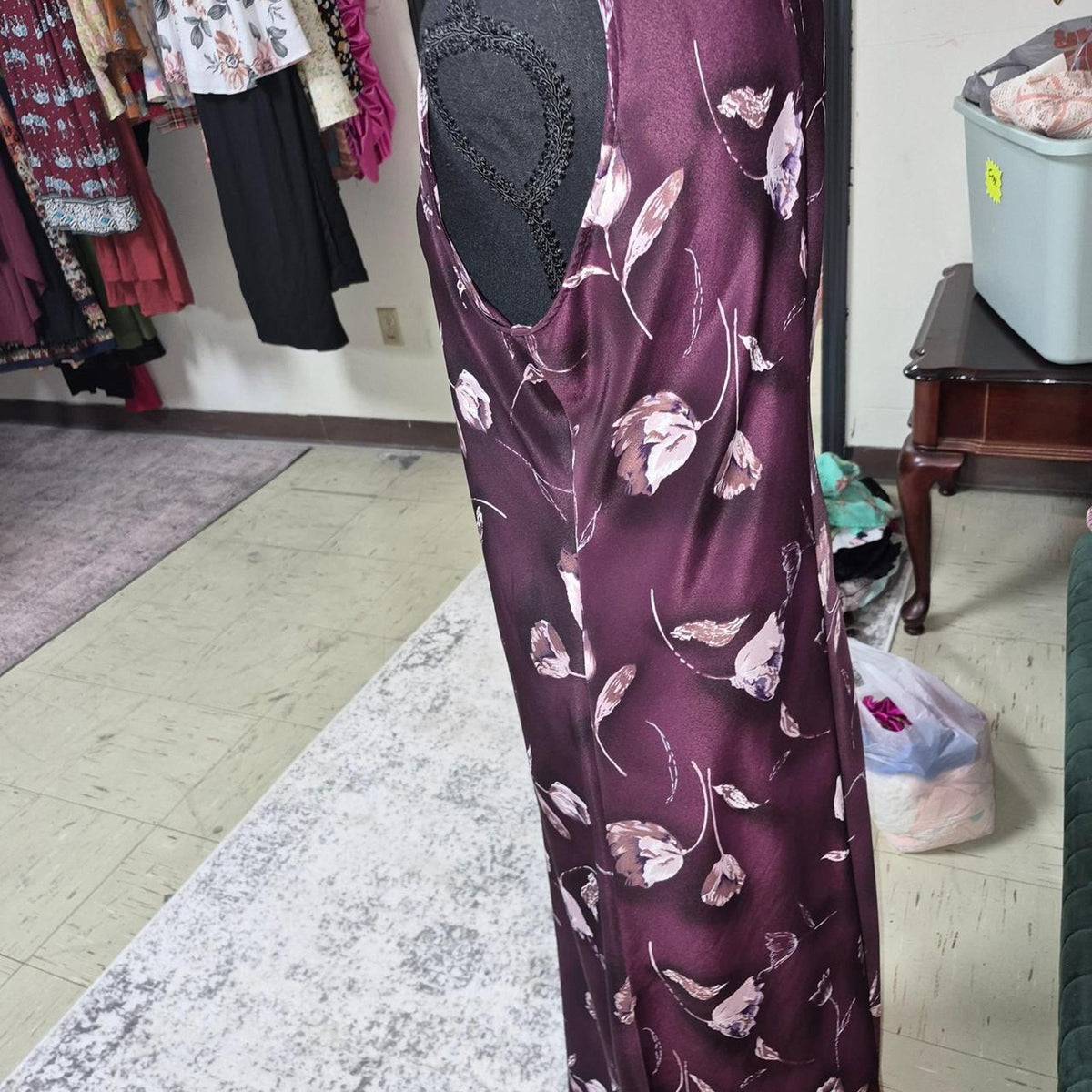 Purple floral maxi dress with