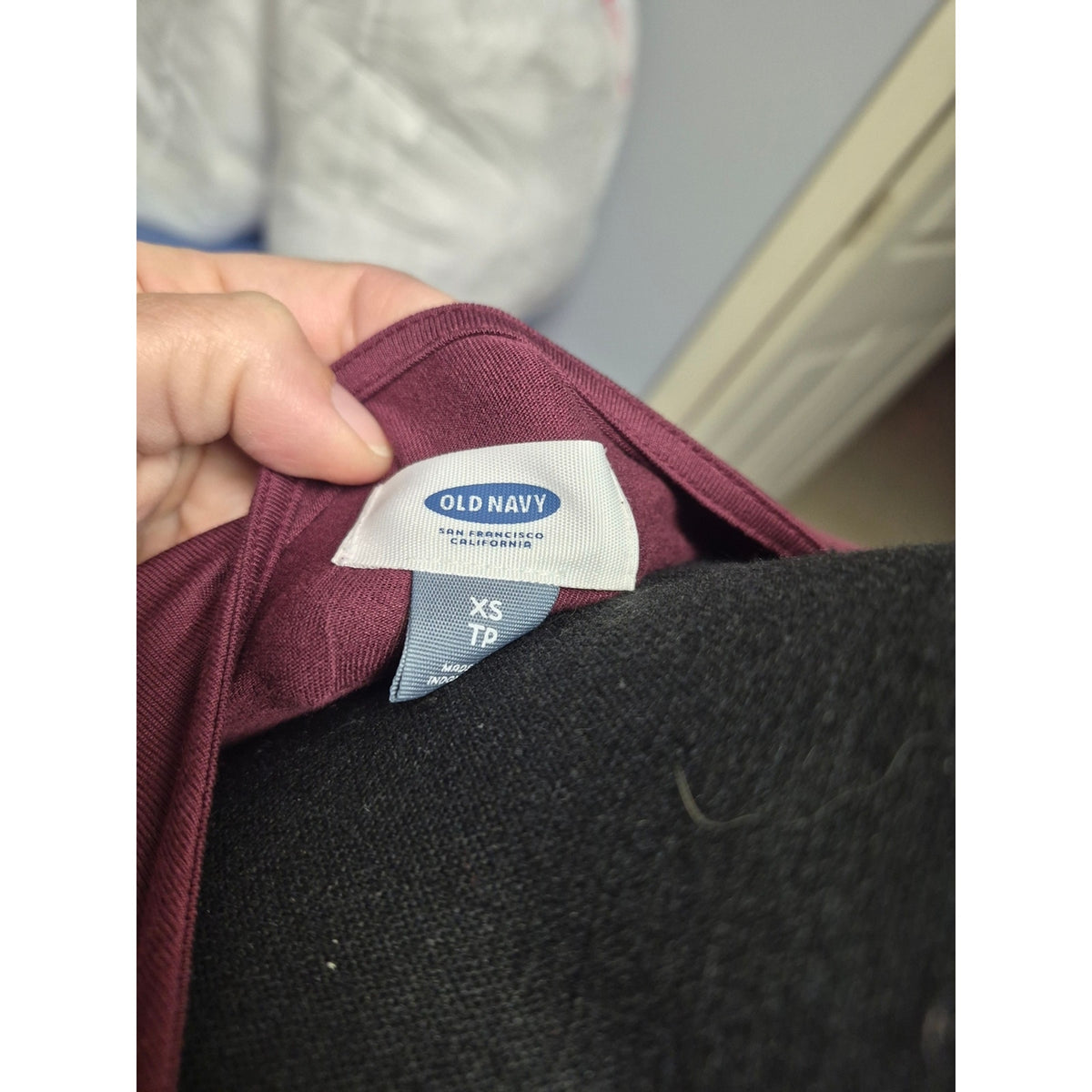 Old Navy Lace-Up V-Neck Long Sleeve Top - Wine