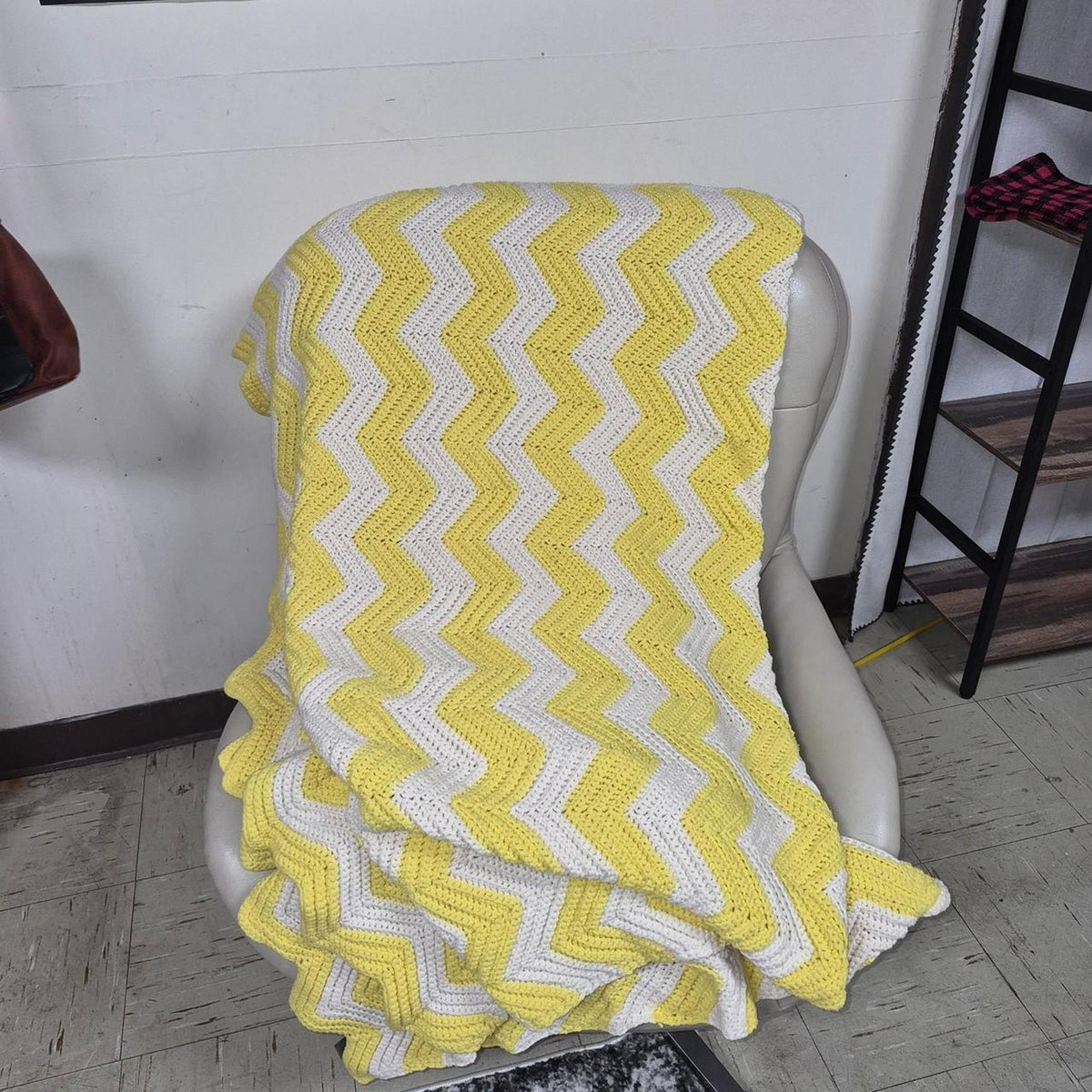 Handmade yellow and white chevron