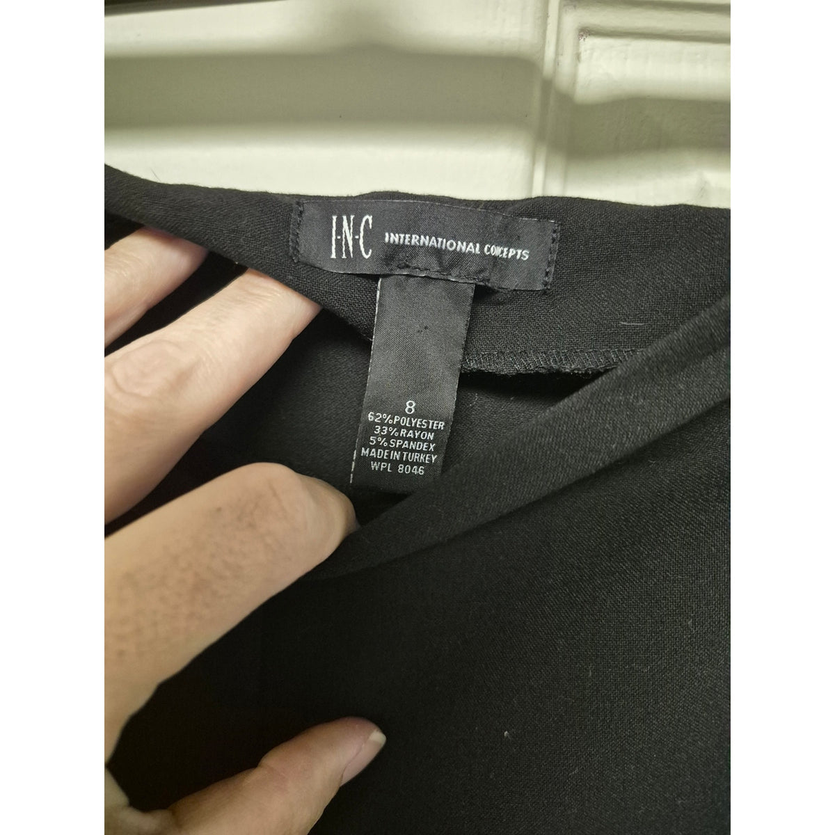 INC International Concepts Black Straight-Leg Dress Pants