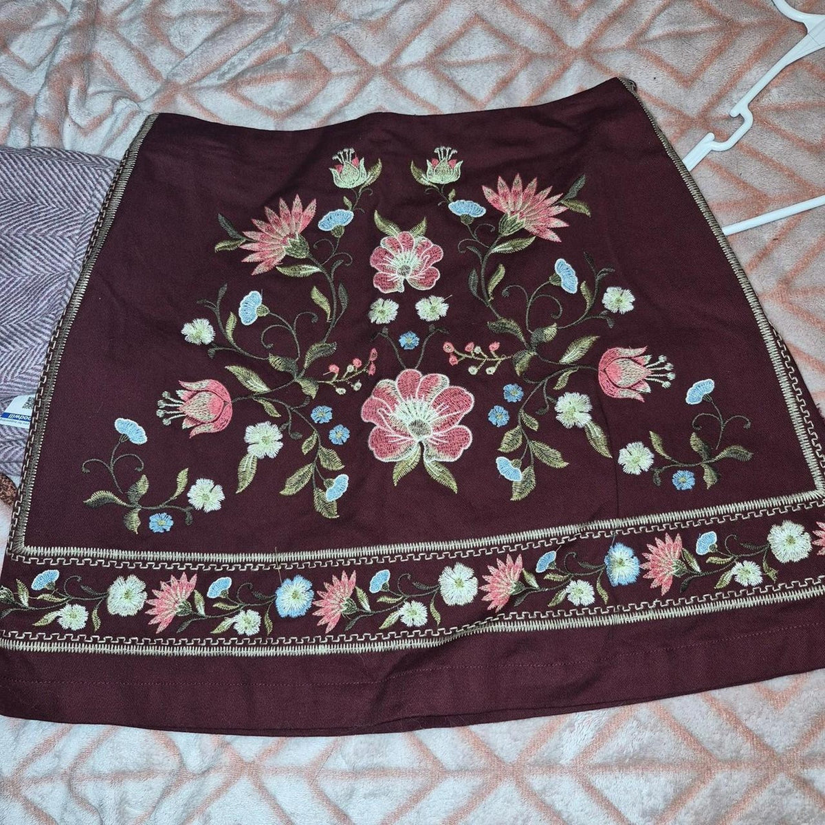 Harper heritage burgundy floral embroidered