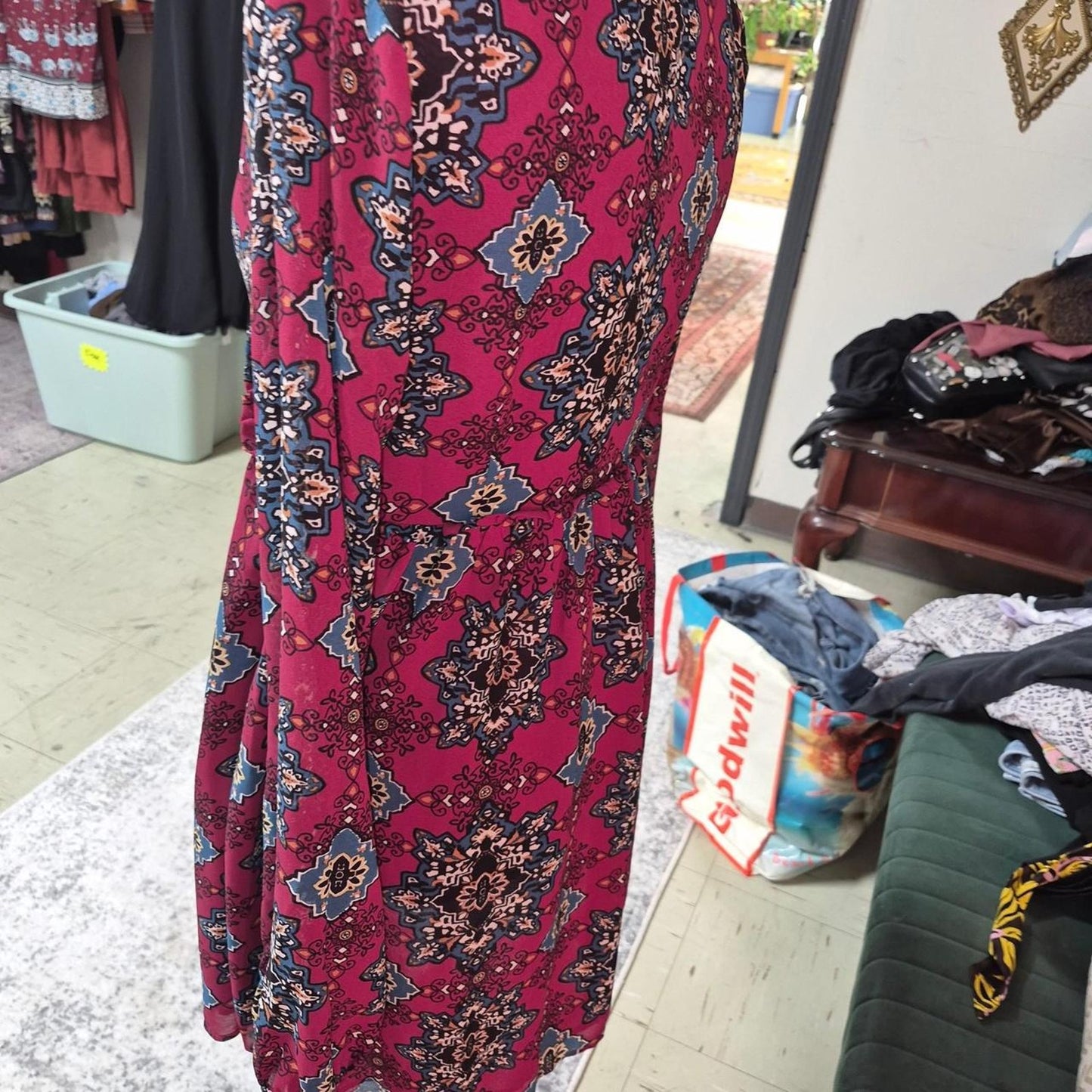 red blue and black floral
