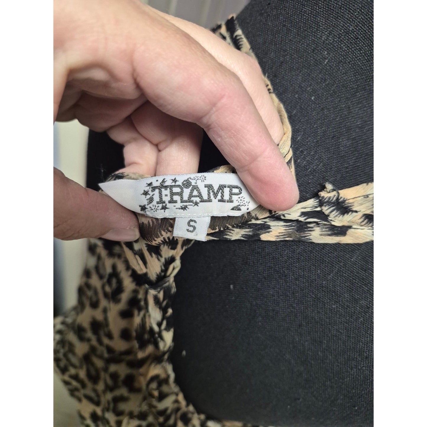 Tramp Leopard Print Tank Top - Beige and Black