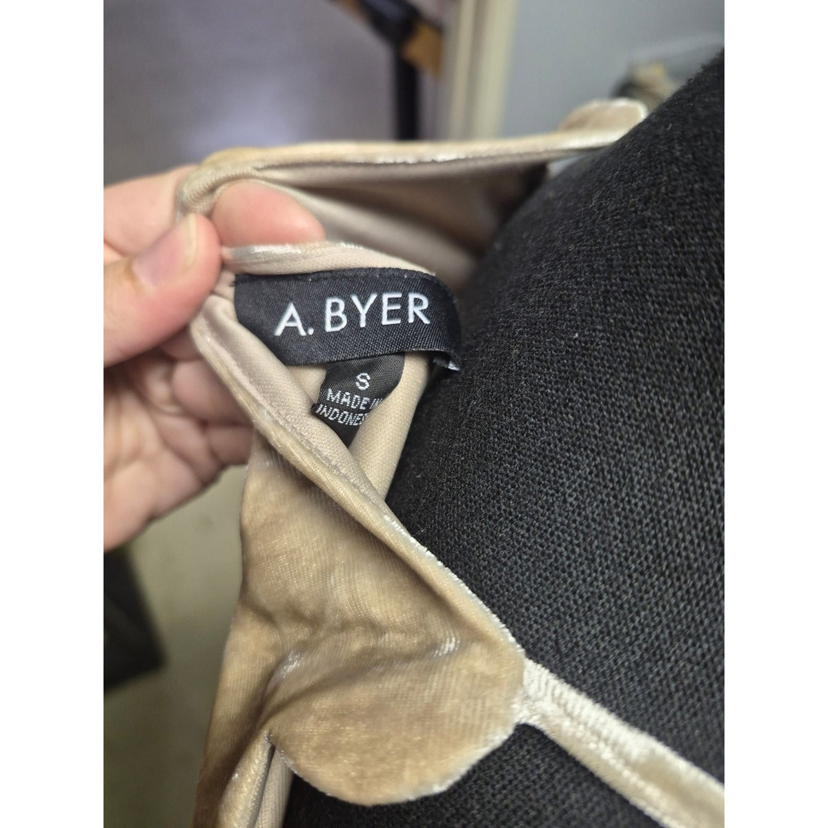 A. Byer Champagne Velvet Scallop-Edge Cami