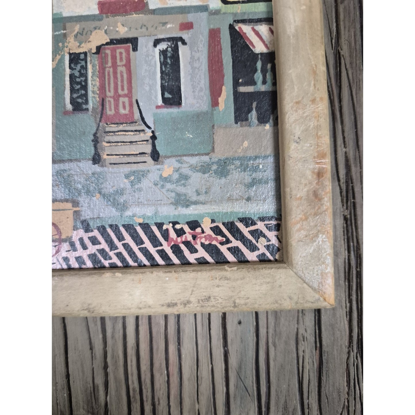 Margaret Layton Framed Cityscape Buildings Print, Folk Art Portrait, Paper