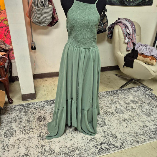 Shein green maxi dress with
