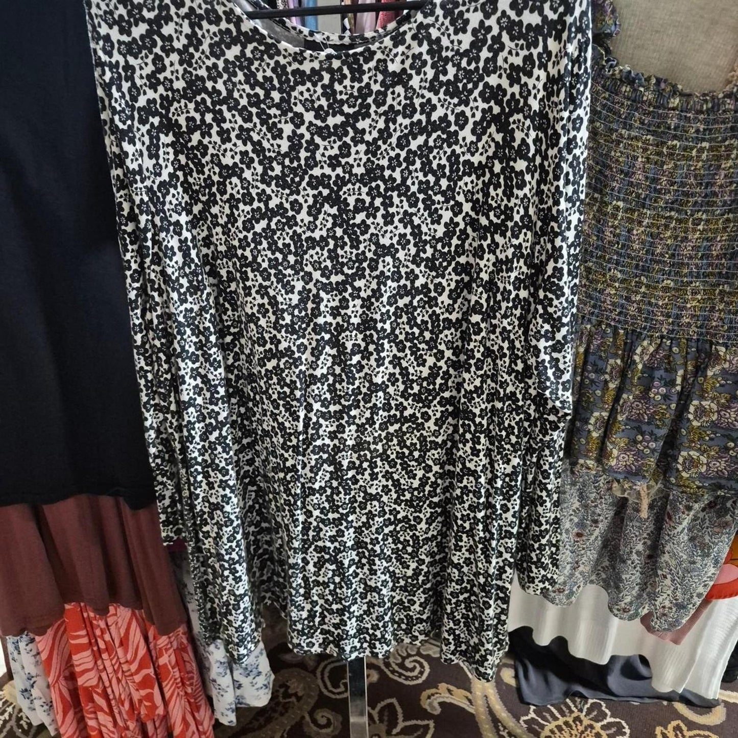 Black and white floral print