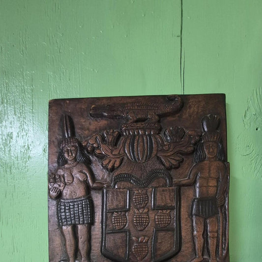 Coat of arms carved wood