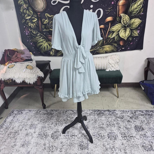 Baby blue mini dress