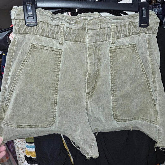 Olive green cargo shorts with