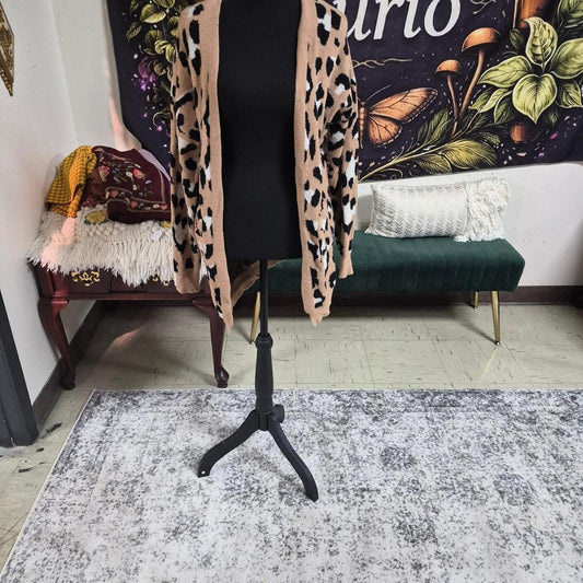 Leopard print cardigan in tan