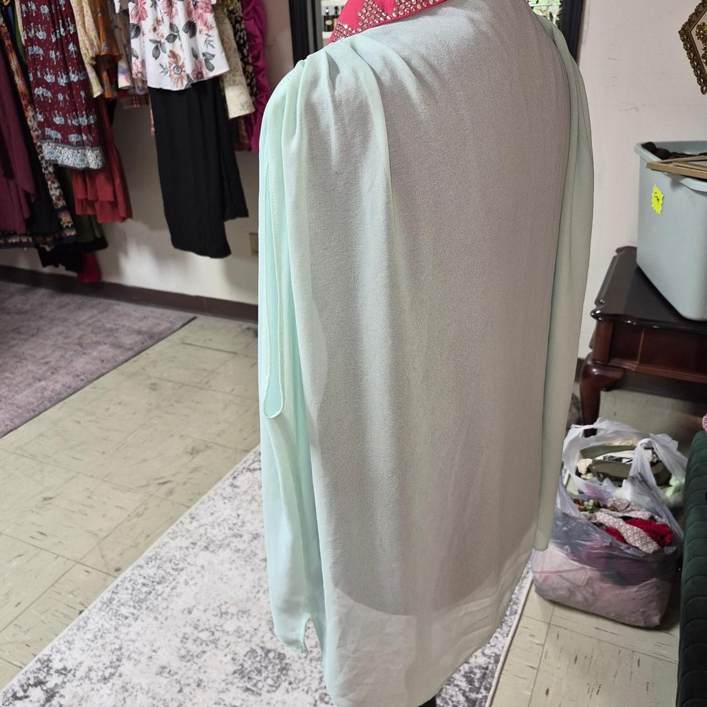 70s style light blue and