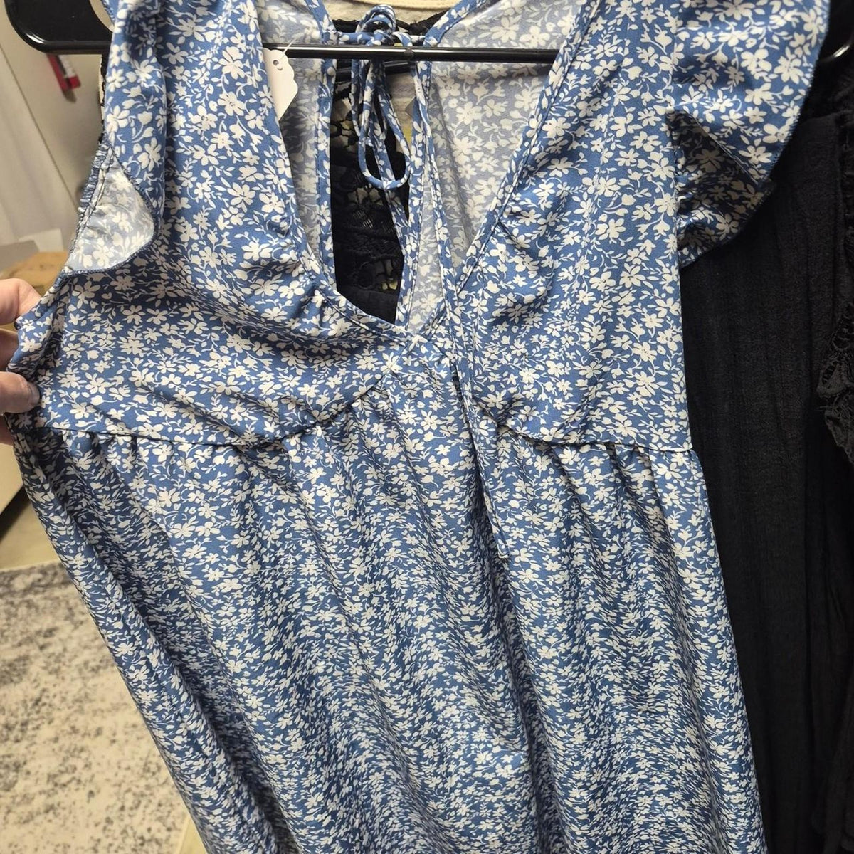 Blue white floral dress
