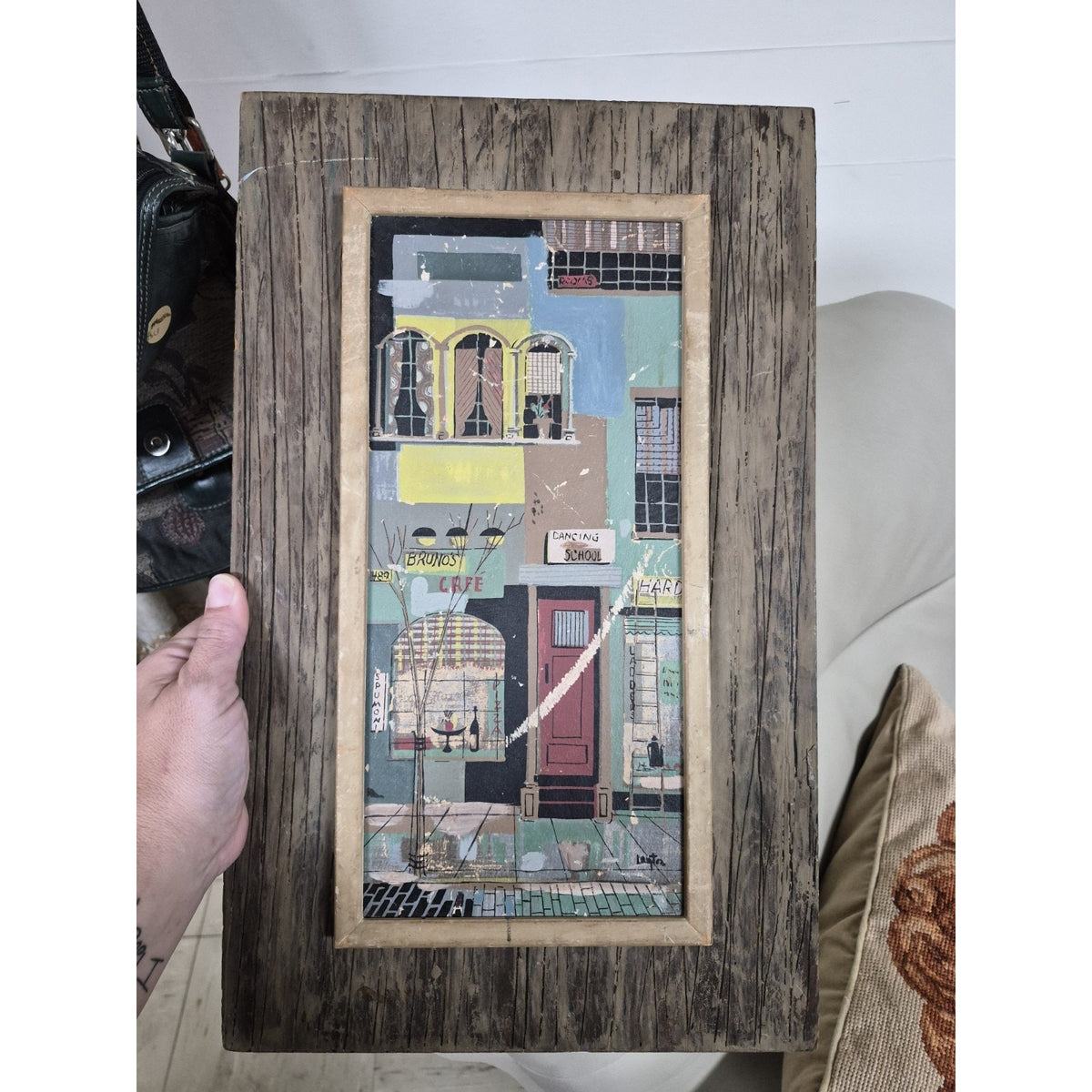 Margaret Layton Bruno's Cafe With Original Frame.