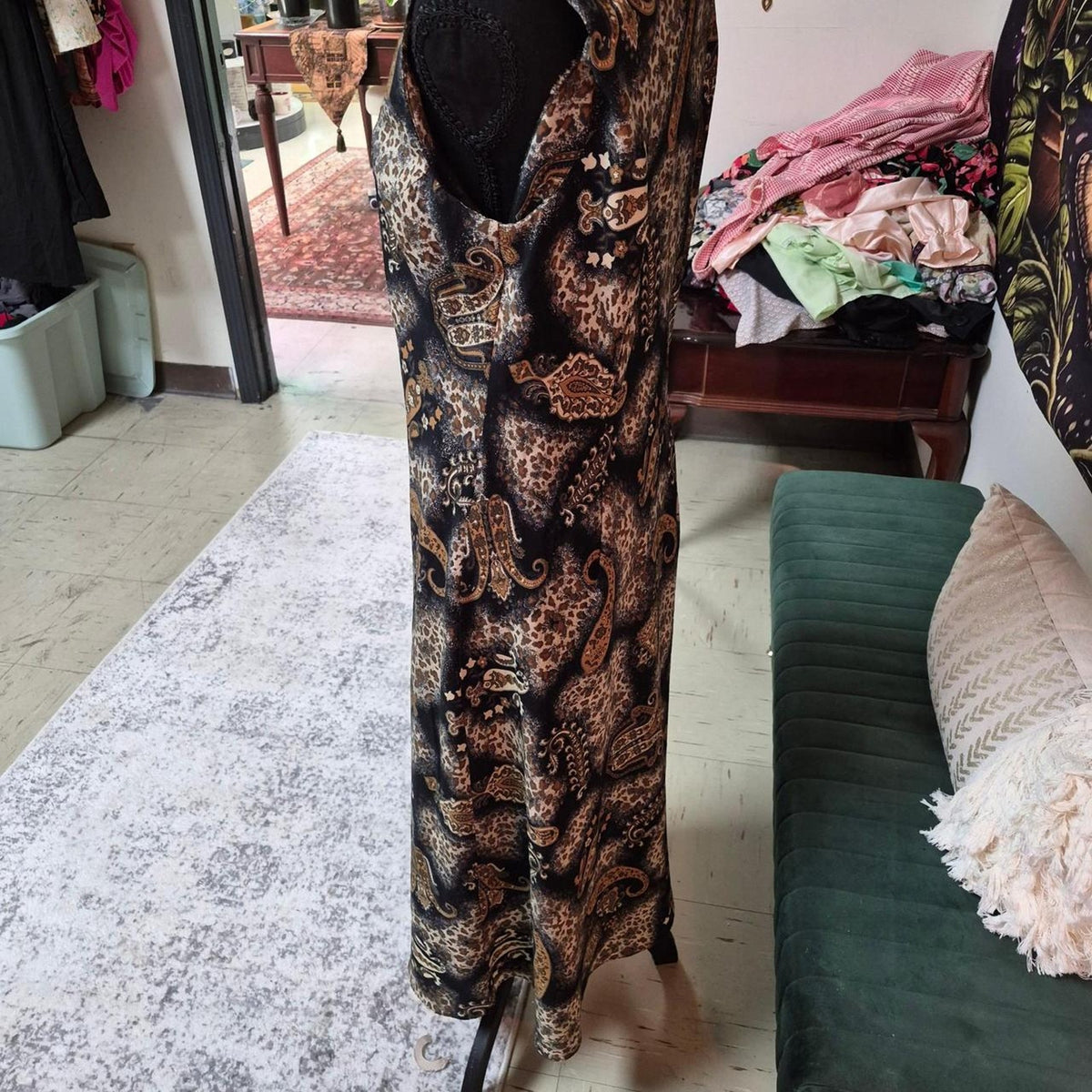 Leopard print maxi dress with