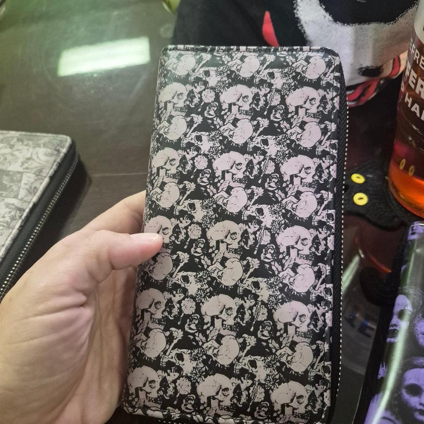 Black white skull pattern