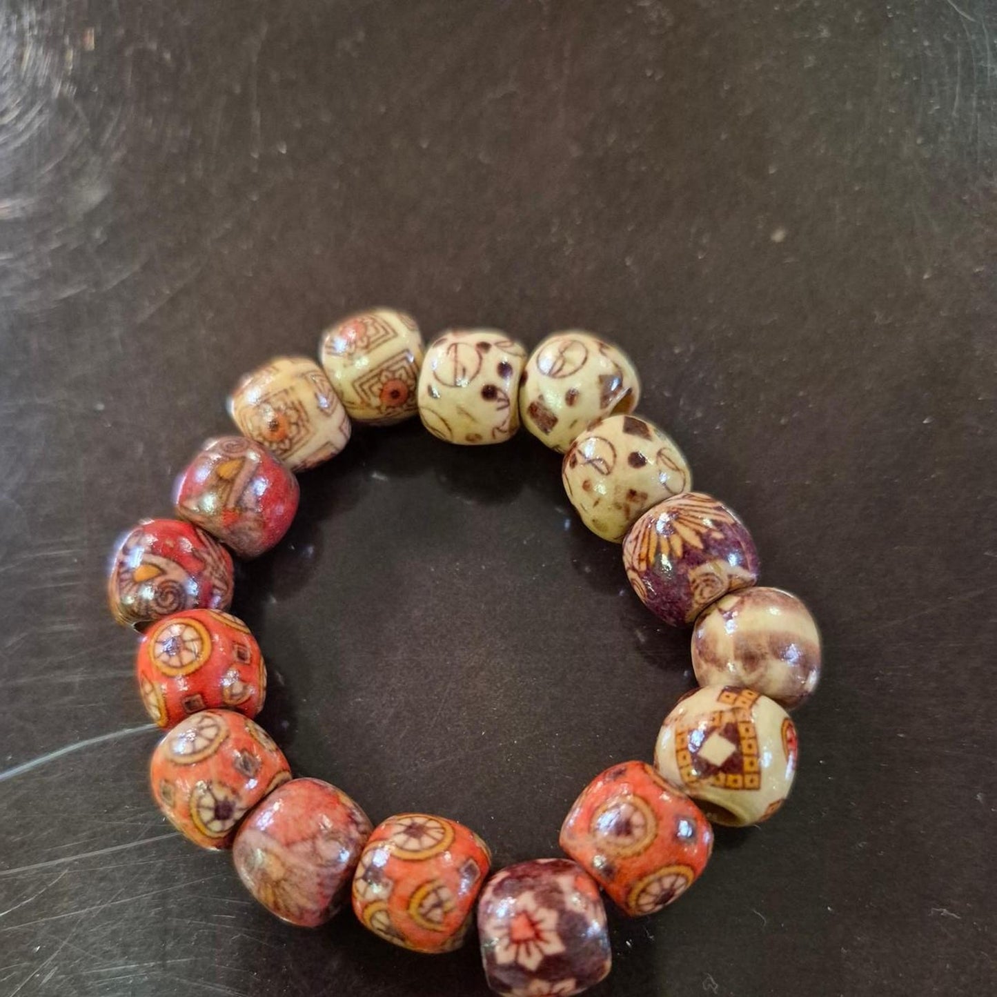 Handmade beaded bracelet with multicolored