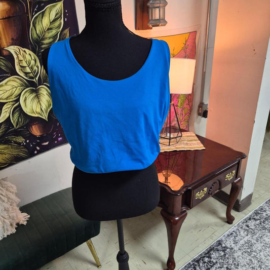 Blue sport bra with cross