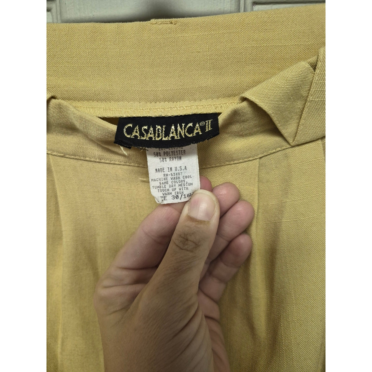 Pleated Yellow Dress Pants