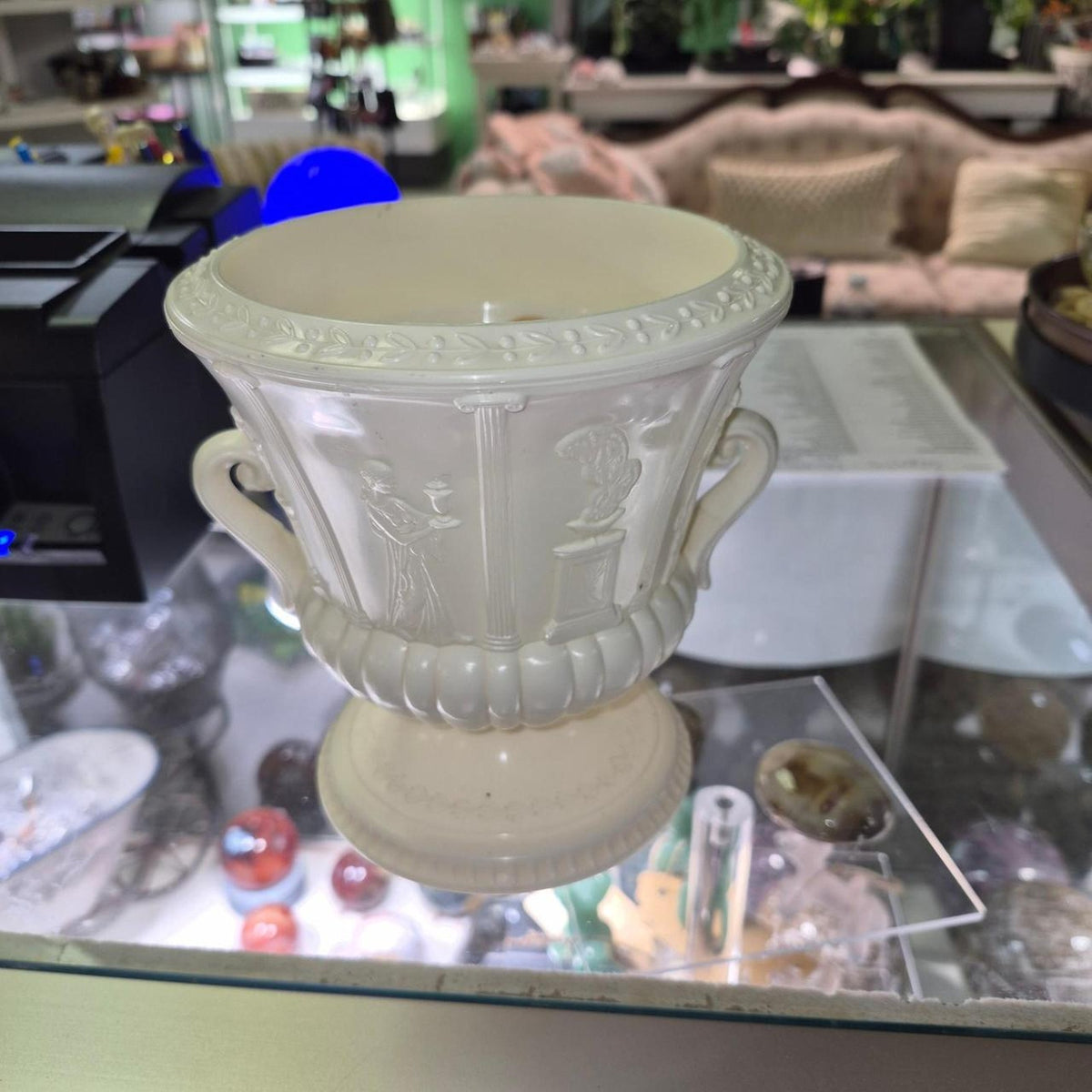 Vintage greek plastic planter with