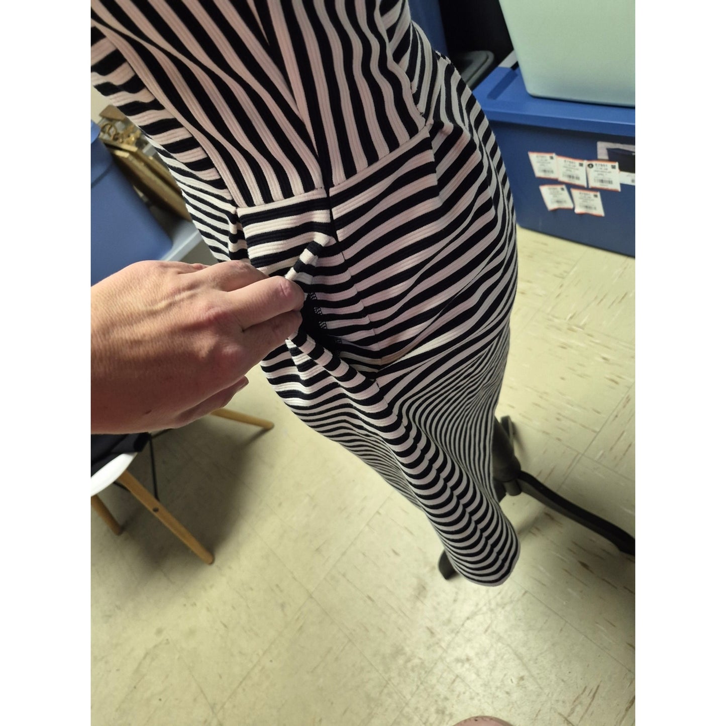 Madewell Black and White Striped Fit-and-Flare Dress