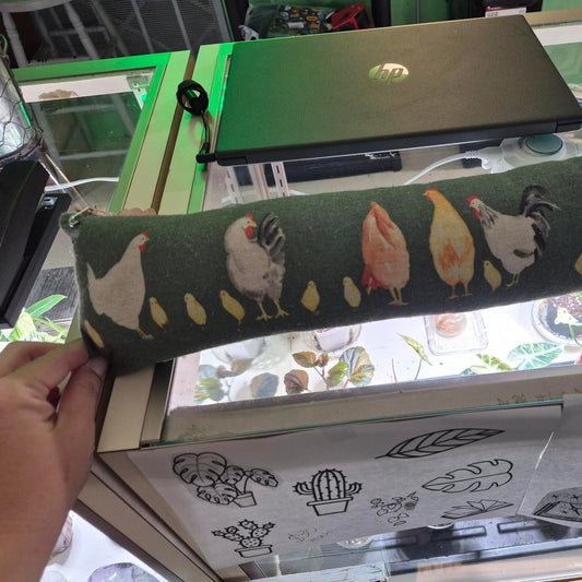 Door draft bag with chickens