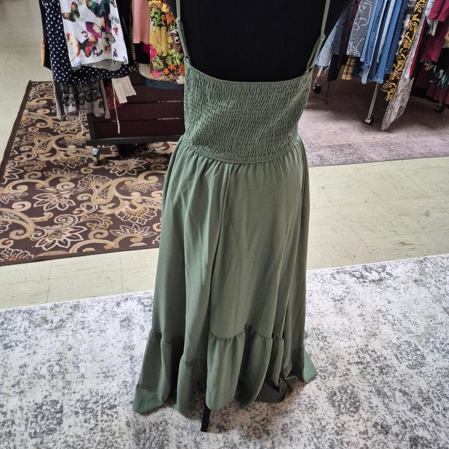 Shein green maxi dress with