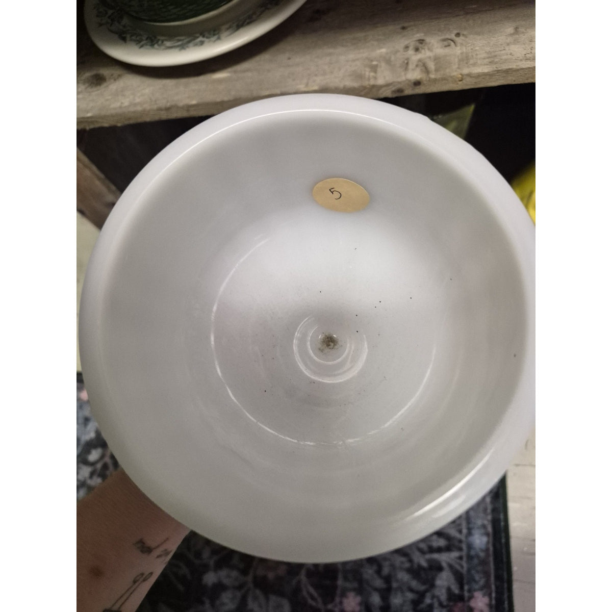 White Milk Glass Pedestal Compote Bowl Round Footed Glass Dish