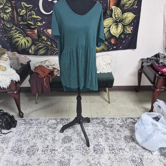 Teal babydoll dress with a