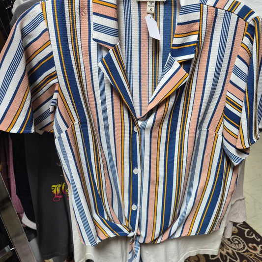 Striped blouse with vertical stripes