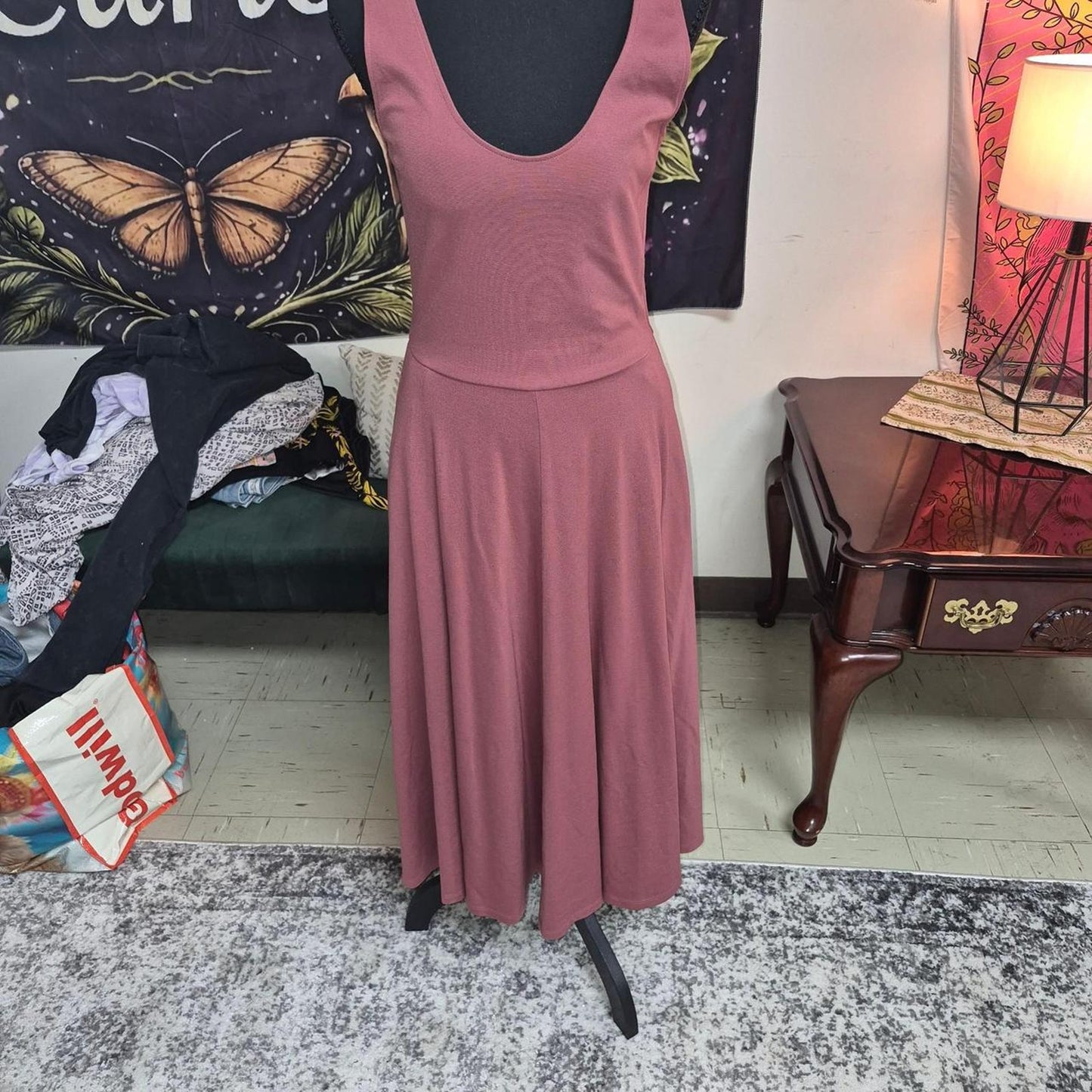 Pink midi dress
