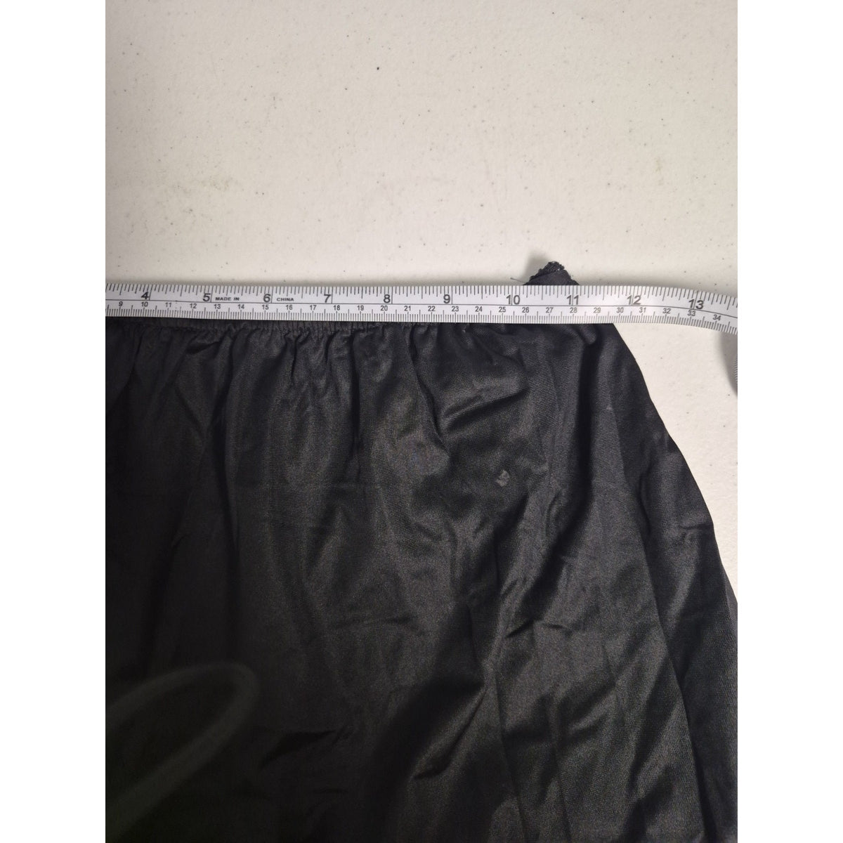 Women’s Black Nylon Half Slip Underskirt Lace Hem Solid Regular Size M