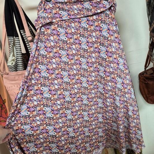 Purple orange and white floral