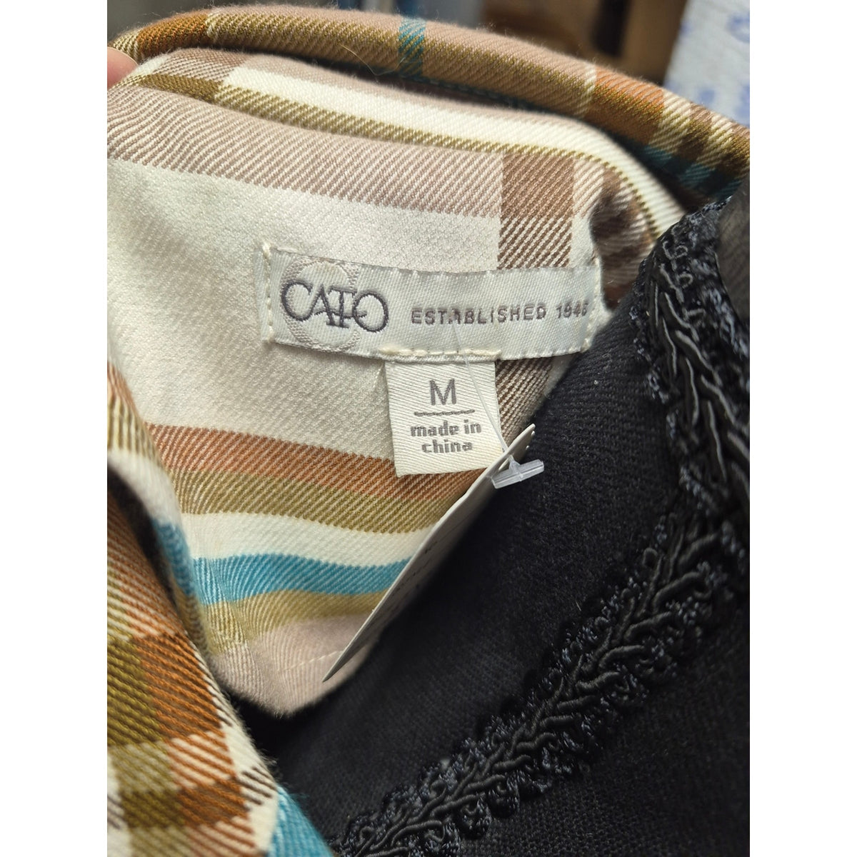 Cato Plaid Fringe Blazer in Brown, Cream & Tan