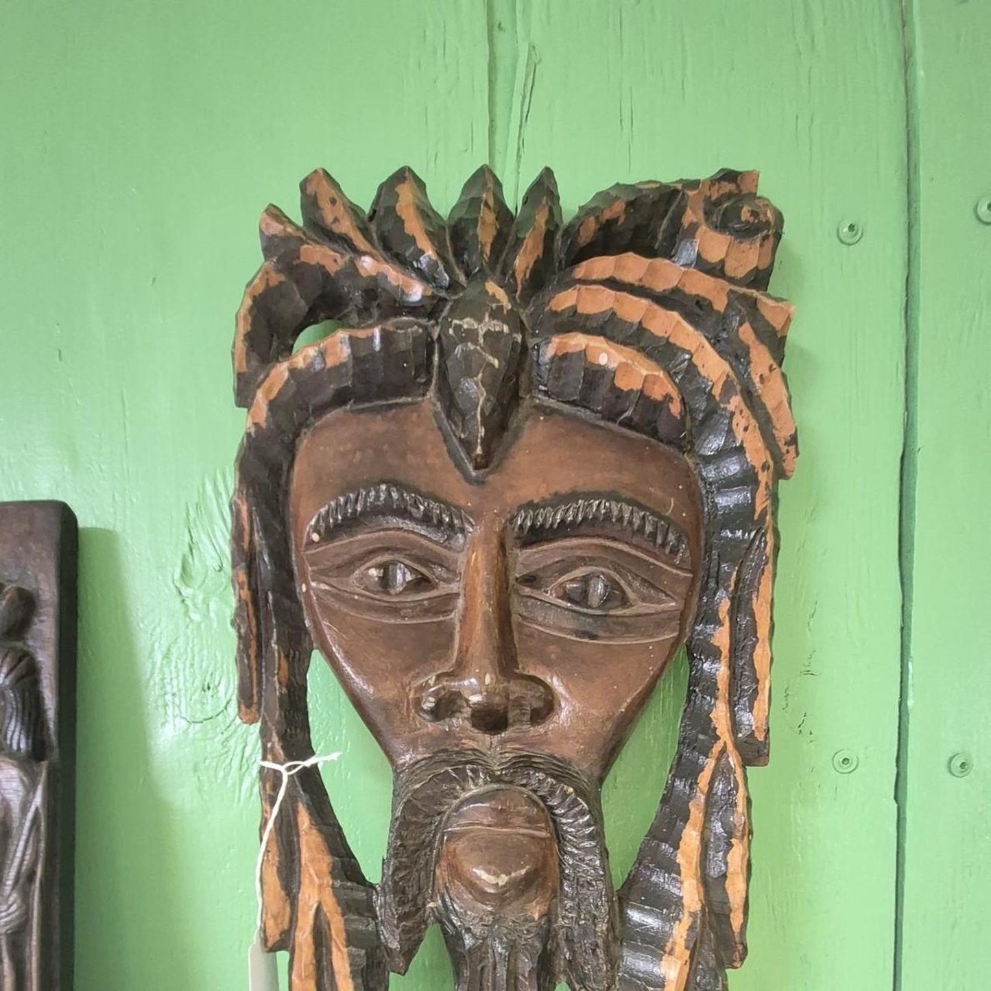 Jamaican rasta mask carved wooden