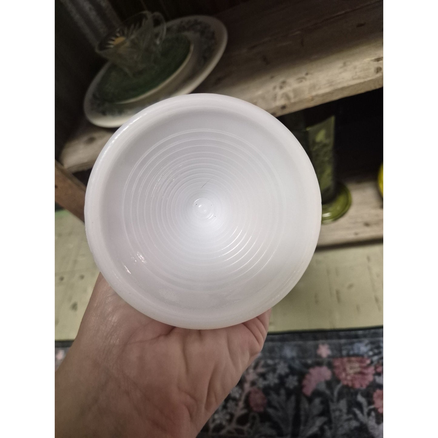 White Milk Glass Pedestal Compote Bowl Round Footed Glass Dish