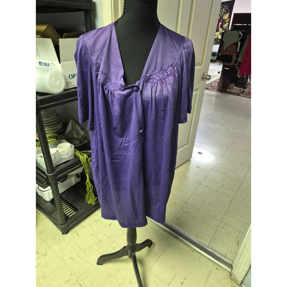 Vintage Women’s Purple Satin Sleep Set- Brand Unspecified
