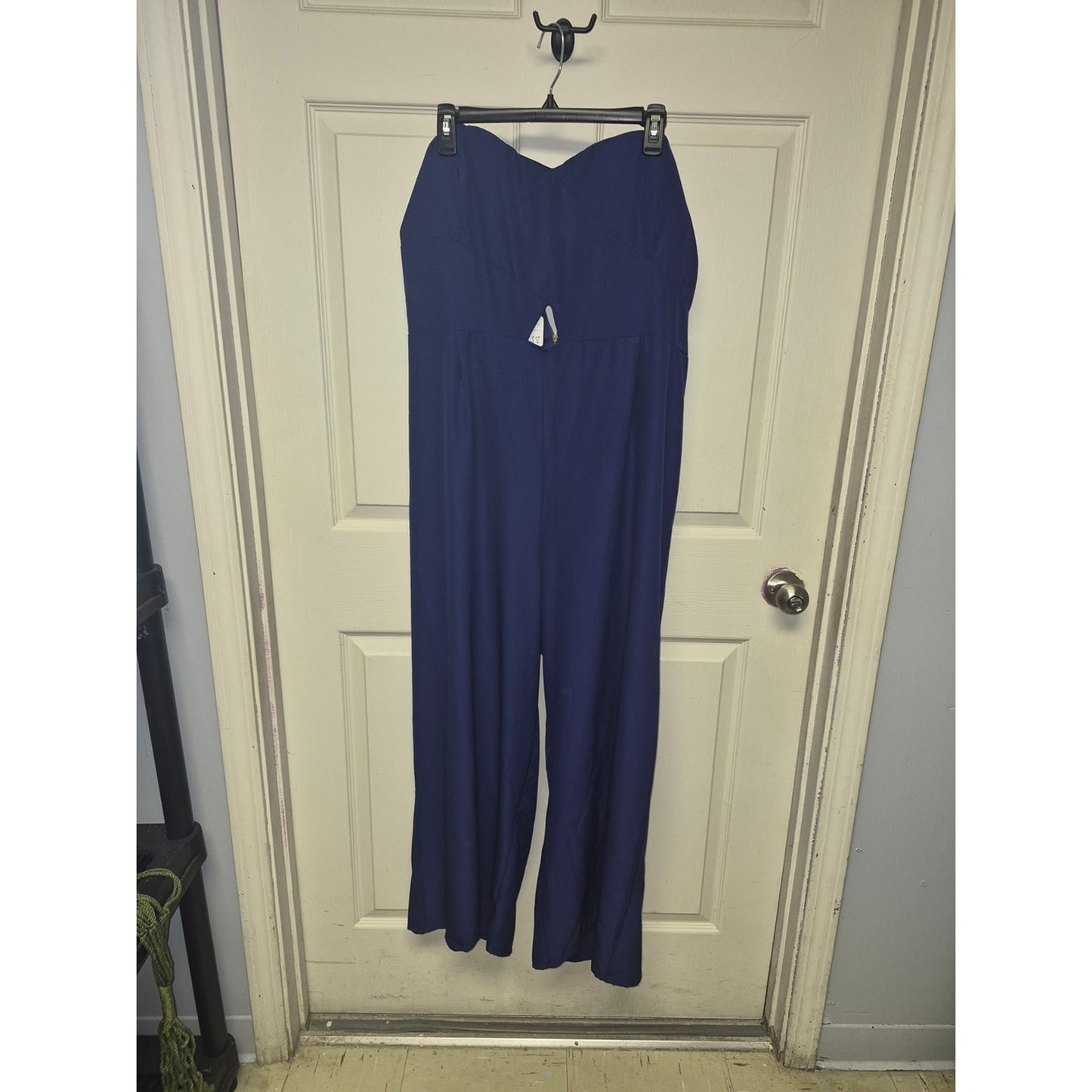 Strapless Wide-Leg Jumpsuit in Navy