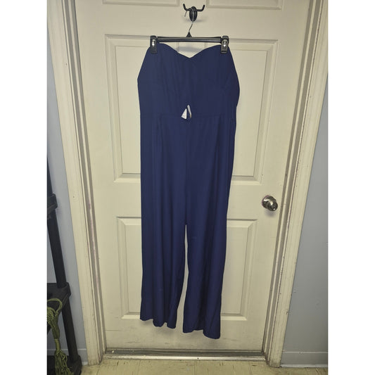 Strapless Wide-Leg Jumpsuit in Navy