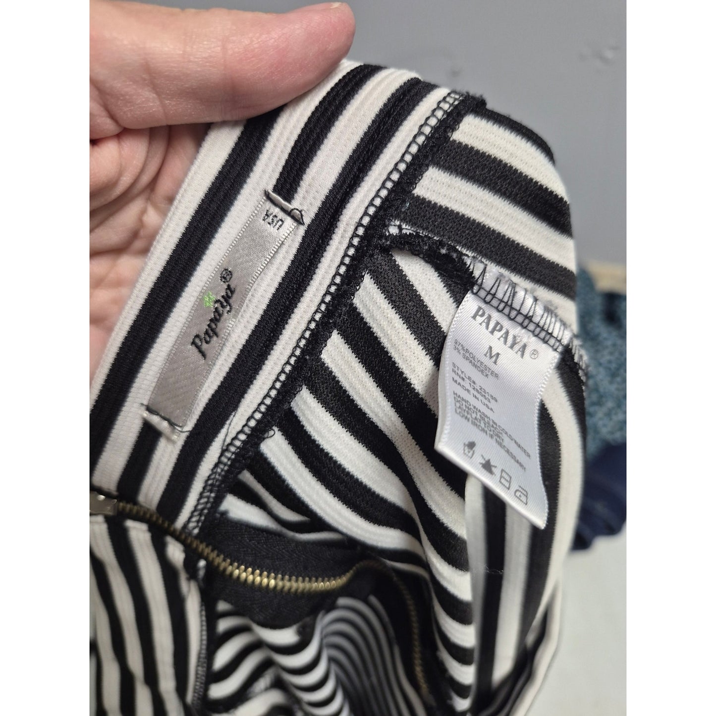 Papaya Black and White Striped Skater Skirt