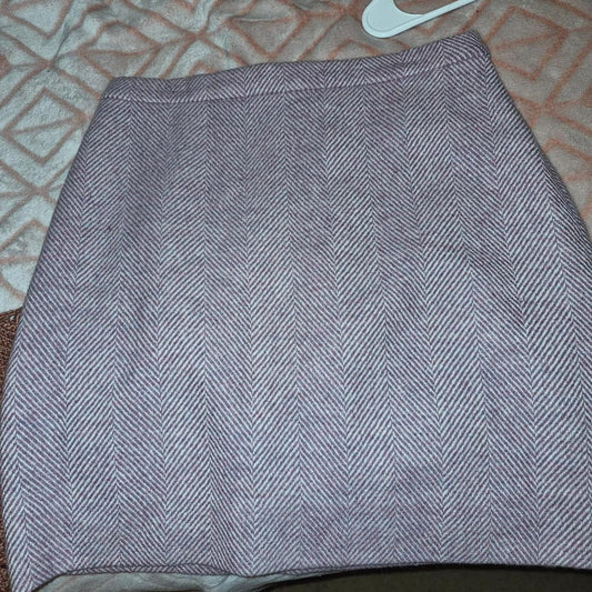 Knit pink herringbone mini skirt