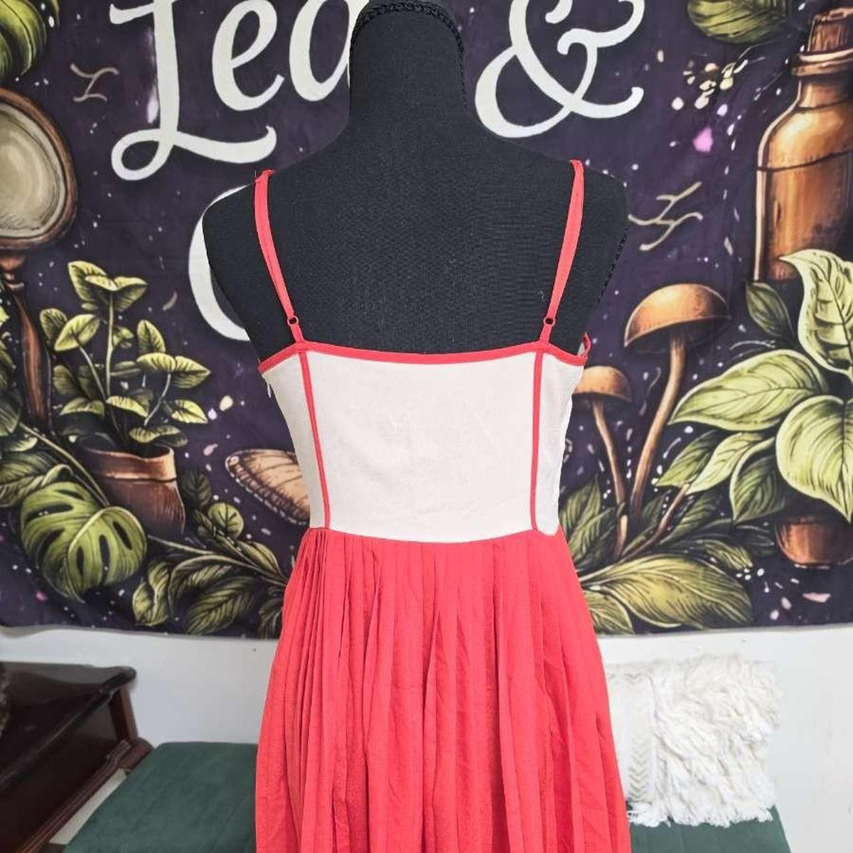 Red and white corset dress